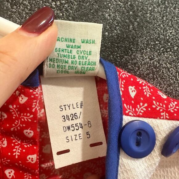Vintage Alyssa Red/White/Blue Dress, EUC, Sz 5Y. (5A) - Picture 7 of 7